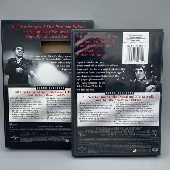 Scarface (DVD, 2006, 2-Disc Platinum Edition) Al Pacino Digitally Enhanced Audio - Picture 2 of 7